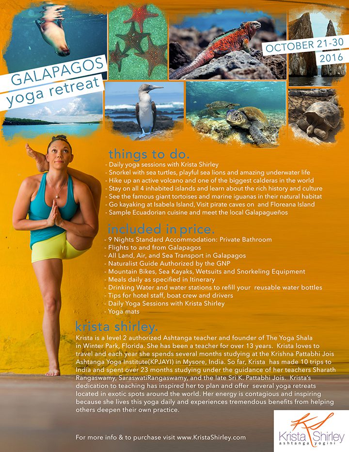 Ashtanga Yoga Retreat Galapagos Islands with Krista Shirley